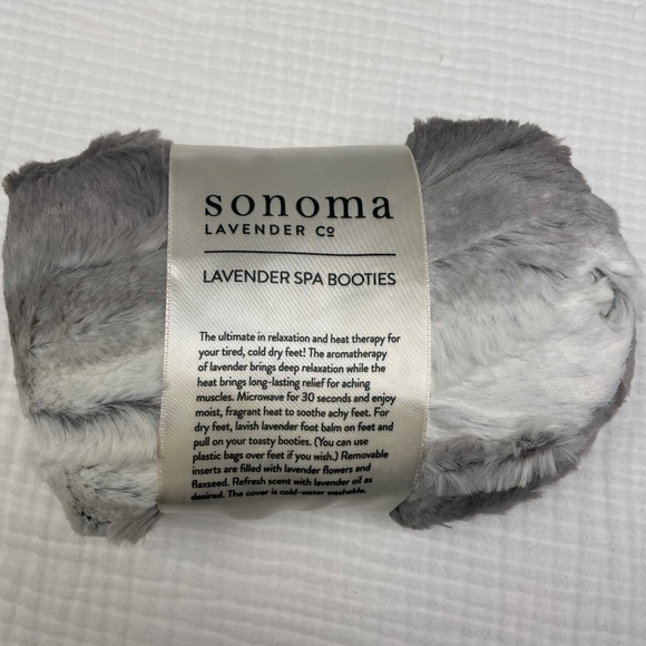 Sonoma Lavender Spa Booties Platinum Angora Heat Cold Soothe Relax Feet Relief - Picture 2 of 16
